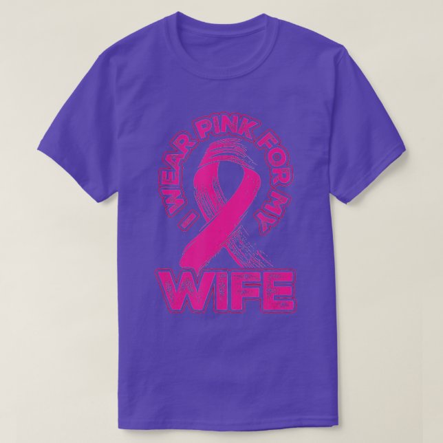 Mens Breast Cancer Awareness I Wear Pink for my Wi T-Shirt (Design Front)