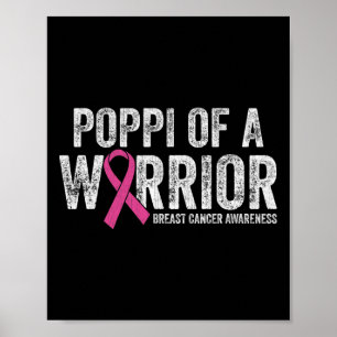 Mens Breast Cancer Awareness Month Pink Ribbon Pop Poster