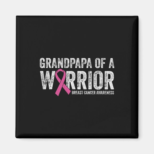 Mens Breast Cancer Awareness Pink Ribbon Grandpapa Magnet (Front)
