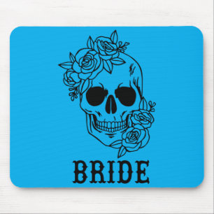 Mens Bride Groom Floral Skull Halloween Wedding Mouse Mat