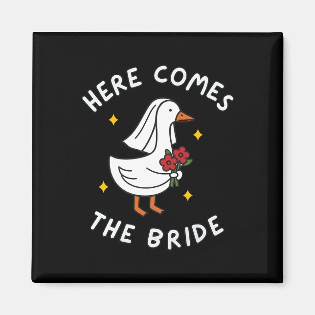 Mens bride to be wedding silly bride goose gettin' magnet (Front)