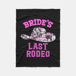 Mens bride's last rodeo cowgirl hat bachelorette fleece blanket