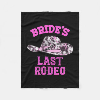 Mens bride's last rodeo cowgirl hat bachelorette fleece blanket