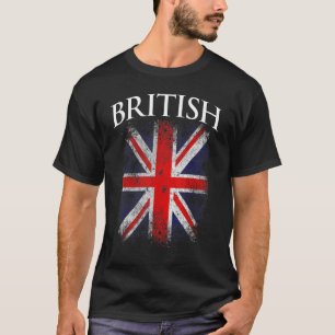 Mens British Vintage Retro British Flag Funny T-Shirt