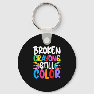 Mens broken crayons colour mental health awareness key ring