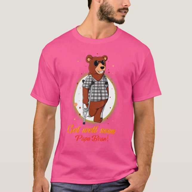 Mens Broken Leg  For Men Broken Leg Papa Bear T-Shirt (Front)