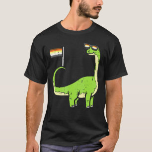 Mens Brontosaurus Dinosaur Dino Lgbtq Gay Bear Fla T-Shirt