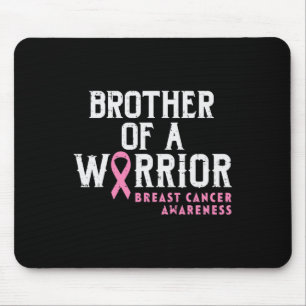 Mens Brother Of A Warrior Breast Cancer Awareness  Mouse Mat