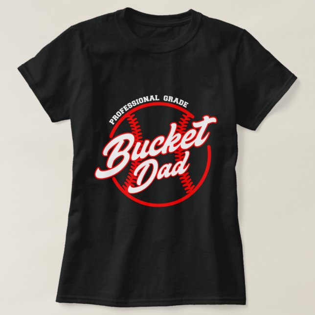 Mens Bucket Dad Baseball Softball Pitcher Catcher  T-Shirt (Design Front)