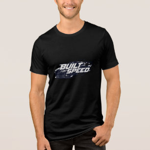 Men's Built for Speed Black Racing Sports Car T-Sh Tri-Blend Shirt