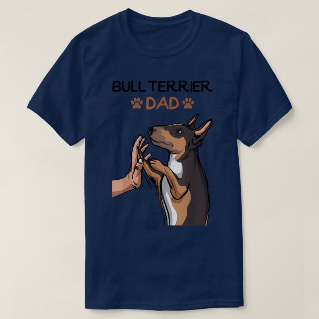 Mens Bull Terrier Dad Bully Dog Lover  T-Shirt (Design Front)