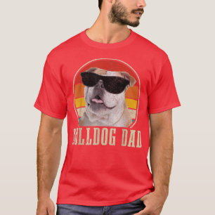 Mens Bulldog Dad Funny Vintage Sunglasses Dog Engl T-Shirt
