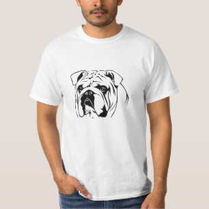 Men's bulldog T shirt pre-shrunk tops shirts