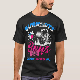 Mens Burnouts Or Bows Gender Reveal Baby Party Ann T-Shirt
