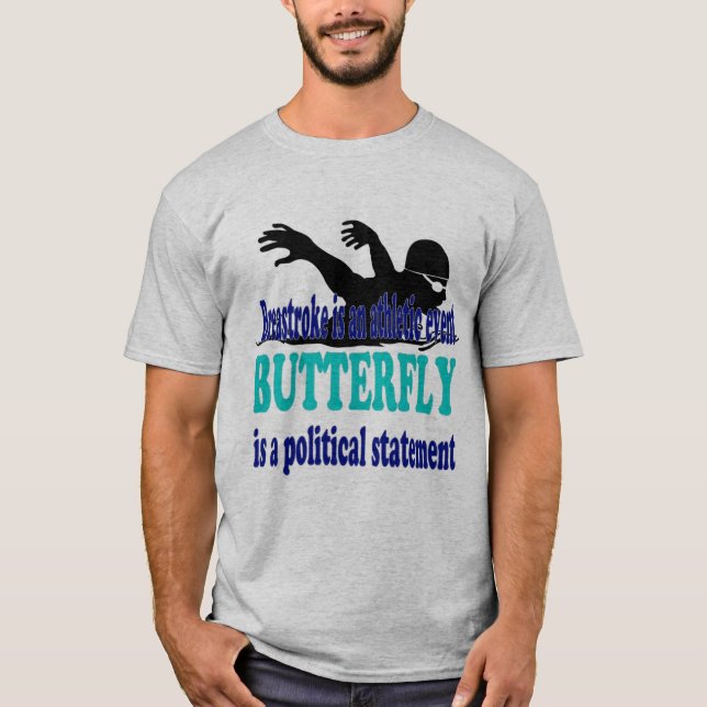 Men's Butterfly Stroke Swim T-Shirt (Front)