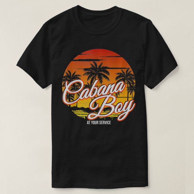 Mens Cabana Boy at Your Service Summer Beach Fun  T-Shirt (Design Front)