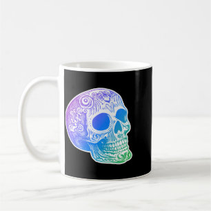 Mens Calaca Gradient Sugar Skull Design Coffee Mug