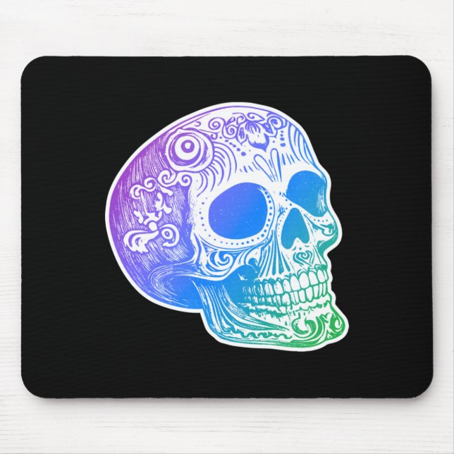 Mens Calaca Gradient Sugar Skull Design Mouse Mat (Front)