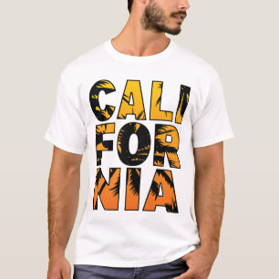 Men's California Palm Trees Filled Letters T-Shirt