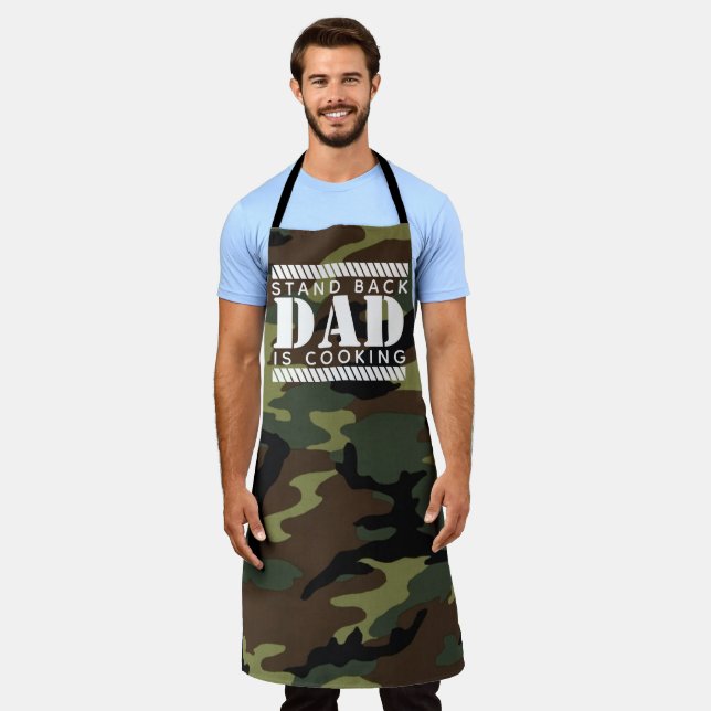 Men's Camo Aprons, Custom Dad's Cooking  Apron (Worn)