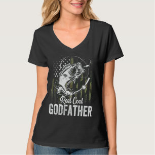 Mens Camo Flag Print Reel Cool Godfather Fathers T-Shirt