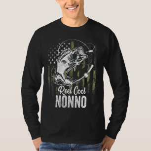 Mens Camo Flag Print Reel Cool Nonno Fathers Day T-Shirt