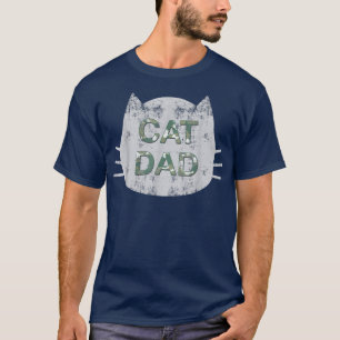Mens Camoue Cat Dad, The Original Cat Dad Fathers T-Shirt