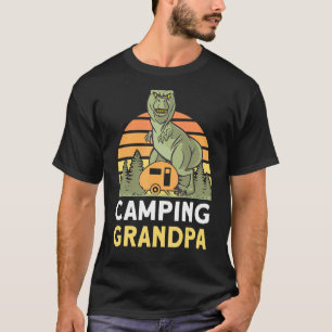 Mens Camper Dinosaur Travel Trailer Camping Grandp T-Shirt