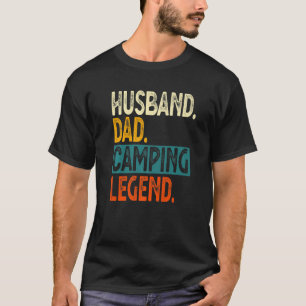 Mens Camper Husband Dad Camping Legend Vintage Fa T-Shirt
