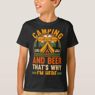 Mens camping beer camp life forest camper T-Shirt