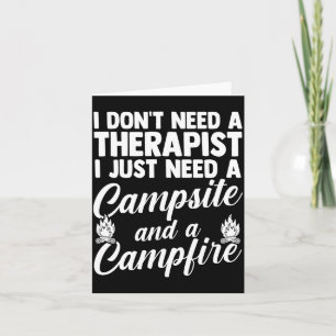 Mens camping bonfire camp life forest camper card