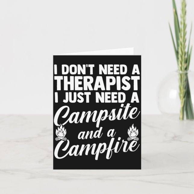 Mens camping bonfire camp life forest camper card (Front)