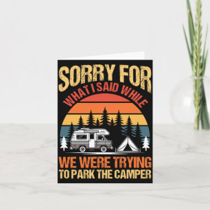 Mens camping bonfire camp life forest camper card