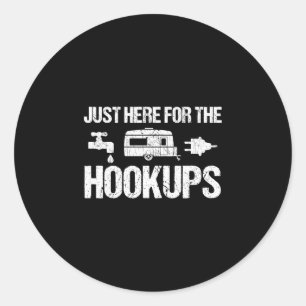 Mens camping bonfire camp life forest camper classic round sticker