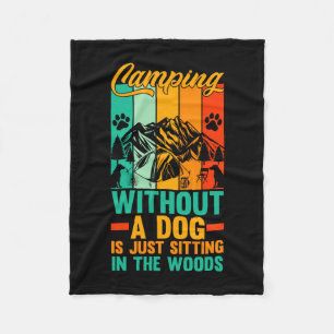 Mens camping bonfire camp life forest camper fleece blanket