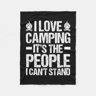 Mens camping bonfire camp life forest camper fleece blanket
