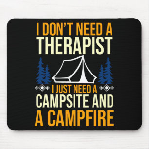 Mens camping bonfire camp life forest camper mouse mat