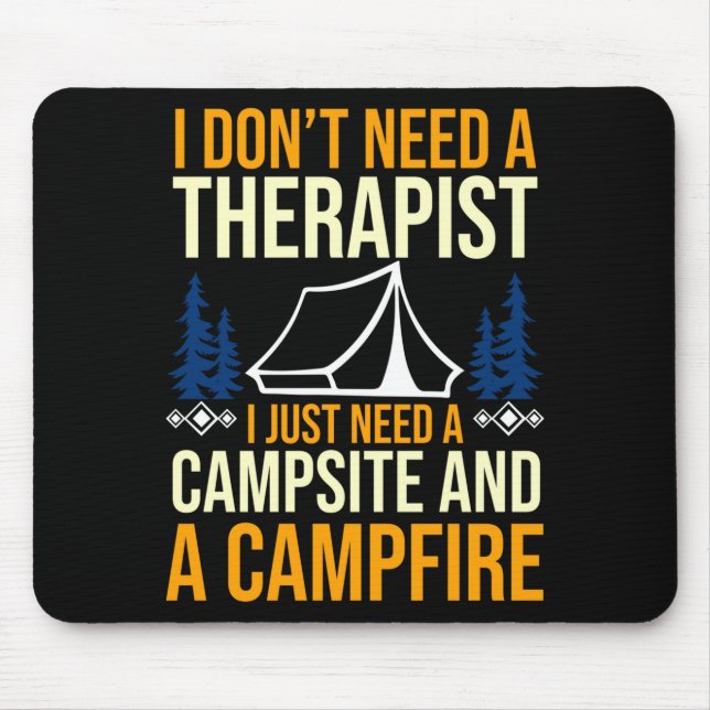 Mens camping bonfire camp life forest camper mouse mat (Front)