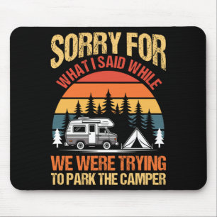 Mens camping bonfire camp life forest camper mouse mat