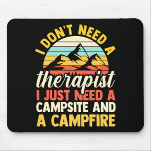 Mens camping bonfire camp life forest camper mouse mat
