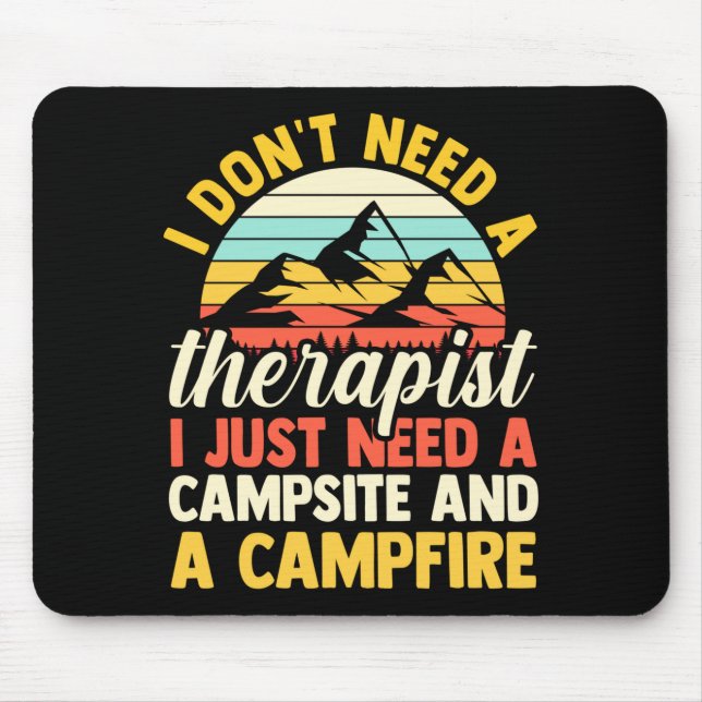 Mens camping bonfire camp life forest camper mouse mat (Front)