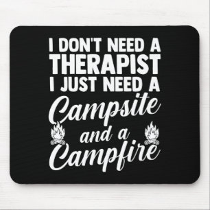 Mens camping bonfire camp life forest camper mouse mat