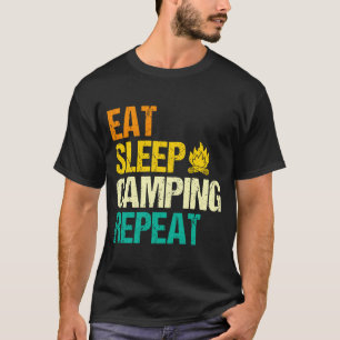 Mens camping bonfire camp life forest camper T-Shirt