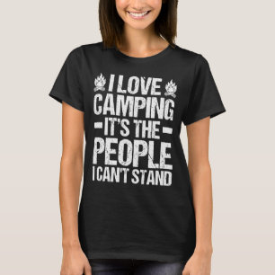 Mens camping bonfire camp life forest camper T-Shirt