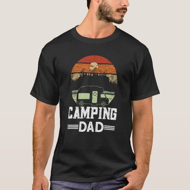 Mens Camping Dad  Camper Caravan  Camping 11 T-Shirt (Front)