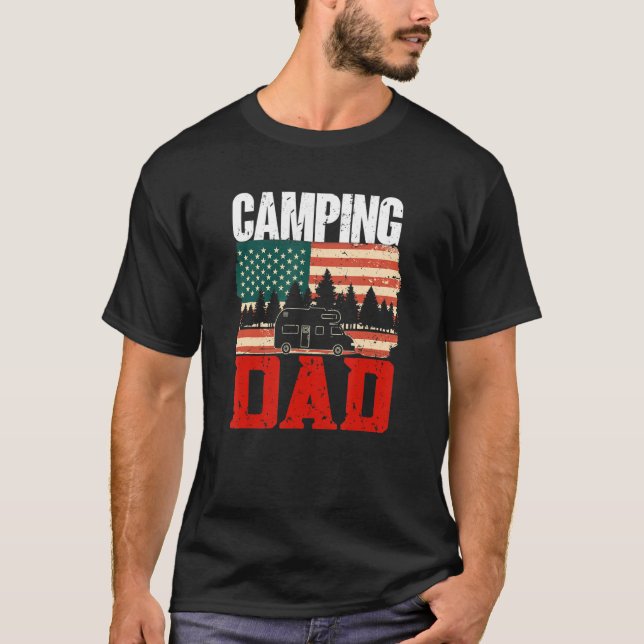 Mens Camping Dad  Camper Caravan  Camping 12 T-Shirt (Front)