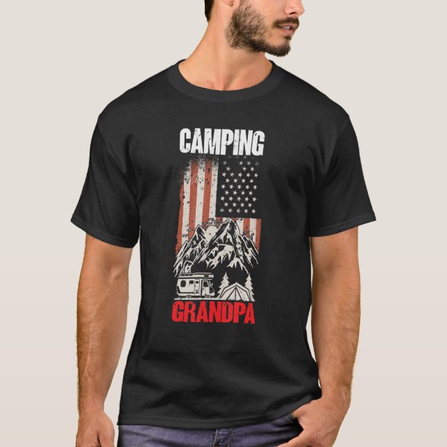 Mens Camping Grandpa  Camper Caravan  Camping 7 T-Shirt (Front)