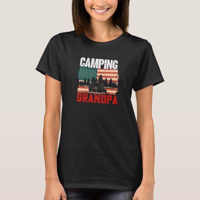 Mens Camping Grandpa Camper Caravan Camping 7 T-Shirt (Front)