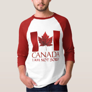 Men's Canada Flag Baseball Jersey Sorry Shirt
