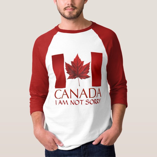 Men's Canada Flag Baseball Jersey Sorry Shirt (Front)